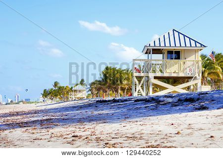 Beautiful Crandon Park Beach located in Key Biscayne in Miami, Florida, USA