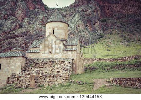 Ancient Monastery Noravank In The Mountains In Amaghu Valley, Armenia.