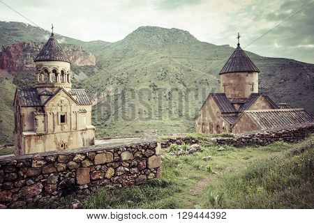 Ancient Monastery Noravank In The Mountains In Amaghu Valley, Armenia.