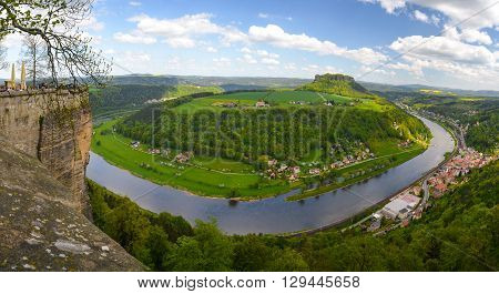 Landmark from fortress Koenigstein, Saxony Swiss nature
