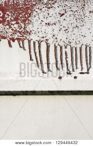 Old Dirty, Grunge,metal Fence With Runny Red Paint 11