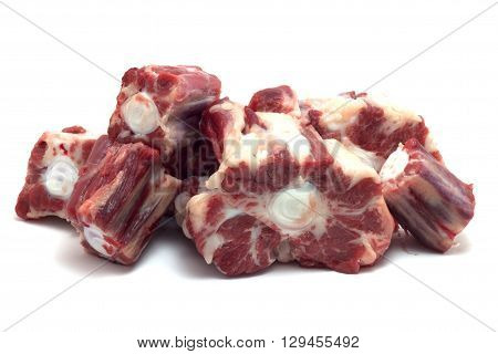 adult bovine tail pieces and cleaned ready for cooking