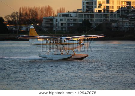Float Plane River Touchdown
