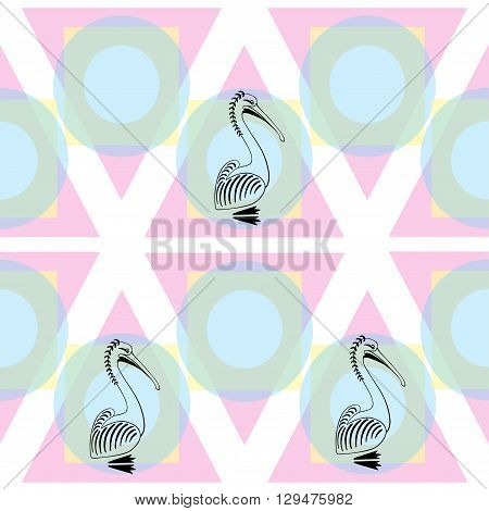 Pelican bird, vector  illustration, sign.  logo . flat design, hand draw, line design
