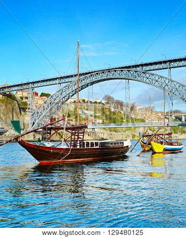 Rabelo Boats In Porto, Portugal