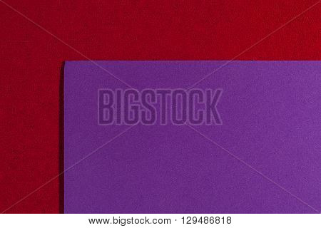 Eva foam ethylene vinyl acetate smooth purple surface on red sponge plush background