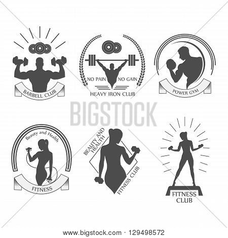 icons fitness club sport style vector illustration