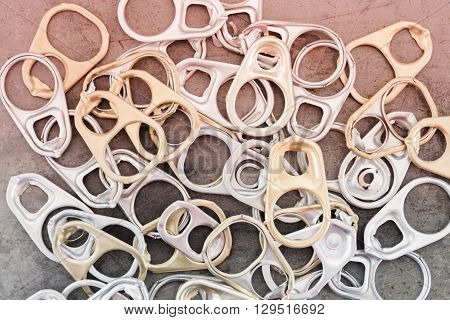 Ring pull cans opener background, stock photo