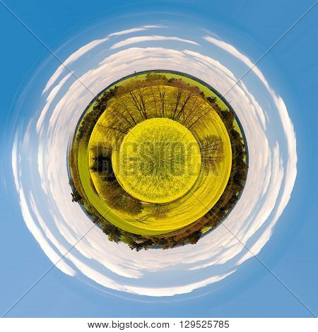 Little Planet Of Beautiful Summer Rural Landscape