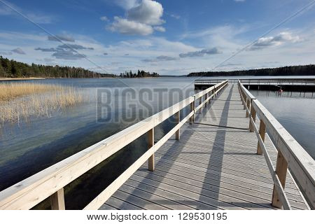Lake Plateliai in Zemaitija National Park, Samogitia, Plateliai, Lithuania. Lake Plateliai is 9th biggest in Lithuania.