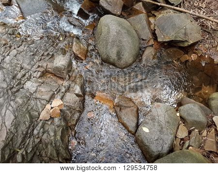 stone and brook in waterfall country Nakhonnayok Thailand