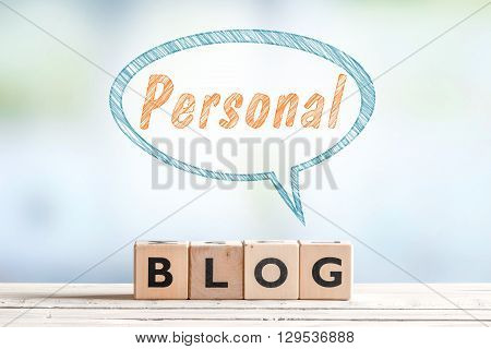 Personal Blog Sign With A Sketch Talk Bubble