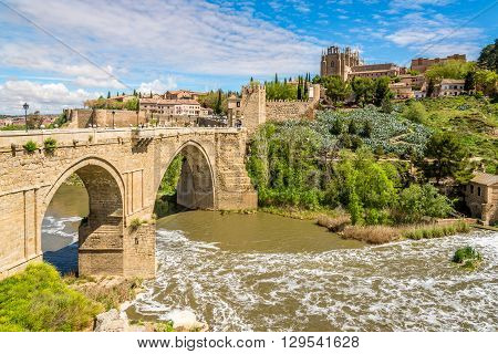 Bridge San Martin over Tajo River in Toledo - Spain