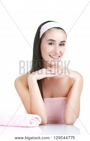 Young and healthy woman in spa salon