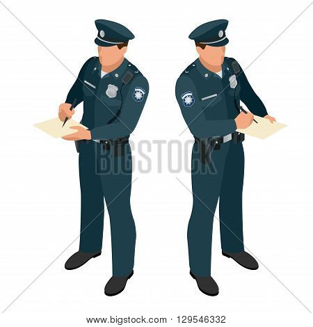 Policeman in uniform. Policeman icon. Policeman vector