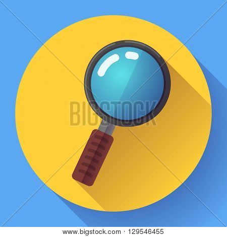 Vector Magnifying Glass Search Icon. Flat design style