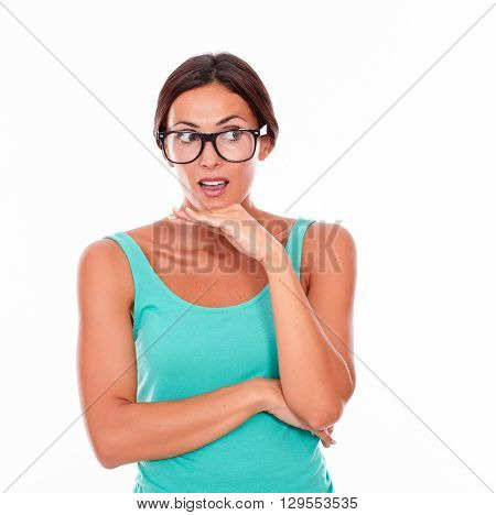 Mistaken Caucasian Woman With A Hand To Mouth