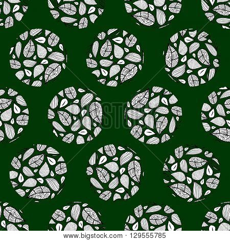 Abstract seamless vector background. Floral ornament. Circles.