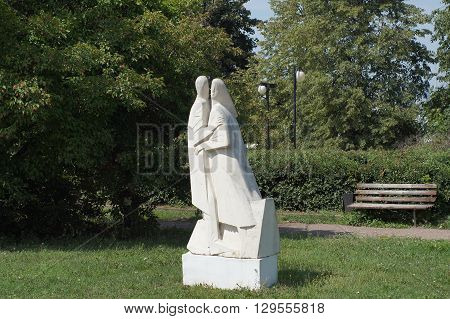 Moscow Russia - July 23 2011: Sculpture in the Muzeon Art Park