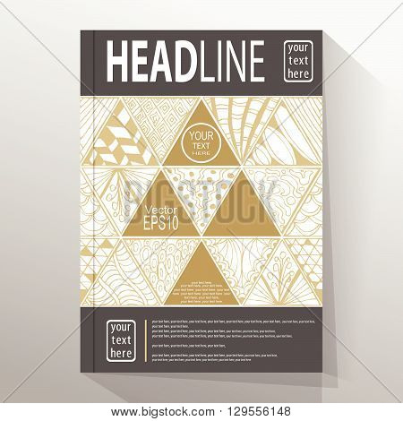 Stock Vector Abstract Triangle Brochure Flyer Design.