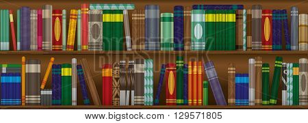 Bookshelves in a home library for reading