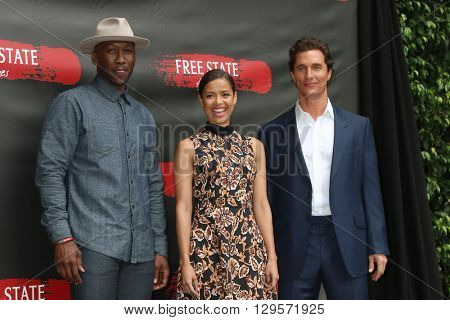LOS ANGELES - MAY 11:  Mahershala Ali, Matthew McConaughey, Gugu Mbatha-Raw, Gary Ross at the Free State Of Jones Photocall at the Four Seasons Hotel Los Angeles on May 11, 2016 in Los Angeles, CA