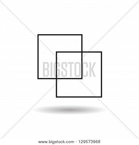 folder and file black web icon thin line illustration for mobile app color picture on a white background and shadow