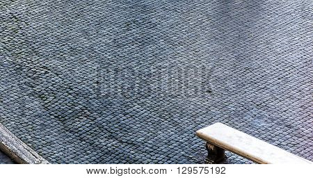 cobblestone known as Sampietrino is the typical roman paving