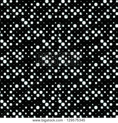 Digital art technique geometric abstract circles motif futuristic or galaxy style pattern desgin in pale cyan against black colors.