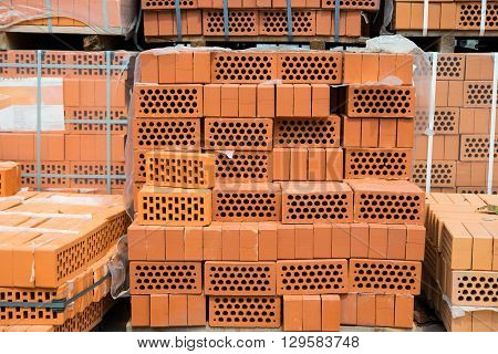 store of bricks ready for consruction, real, house