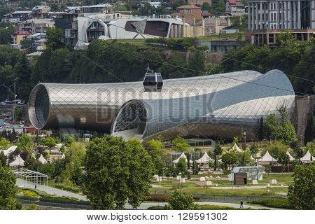 Tbilisi, Georgia - May 07, 2016: Theater Of Music And Drama, Exhibition Hall And Presidential Palace