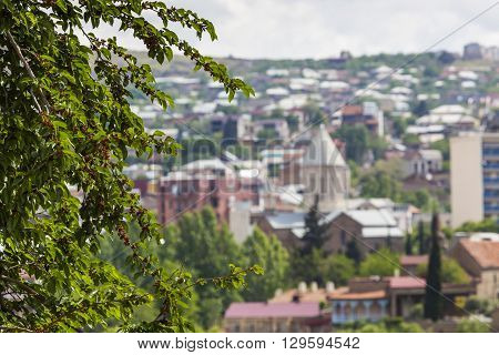 Tbilisi, Georgia - May 07, 2016: Metekhi Church Above The Kura River In Tbilisi, Georgia.