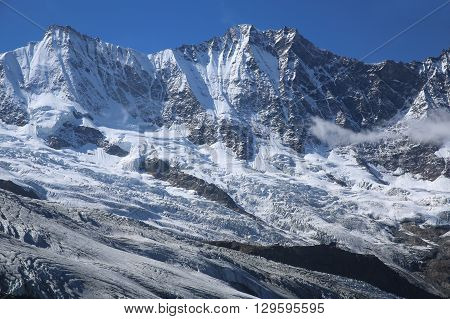 The Fee Glacier in Saas-Fee. Swiss Alps