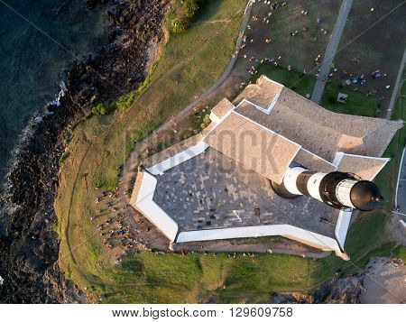 Top view of Farol da Barra (Barra Lighthouse), Bahia, Brazil