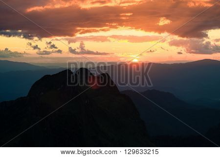Sunset On High Sub Alpine Mountain