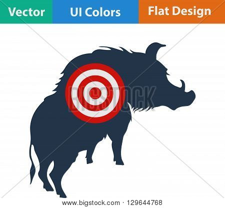 Icon Of Boar Silhouette With Target