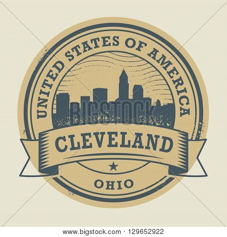 Grunge rubber stamp or label with name of Cleveland, Ohio, vector illustration