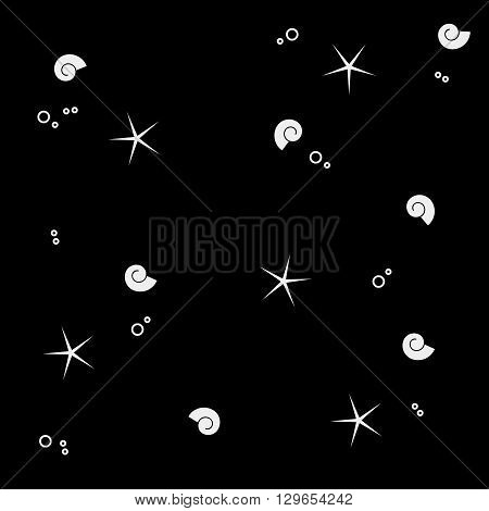 Vector pattern. Modern stylish texture. Marine shell and starfish pattern