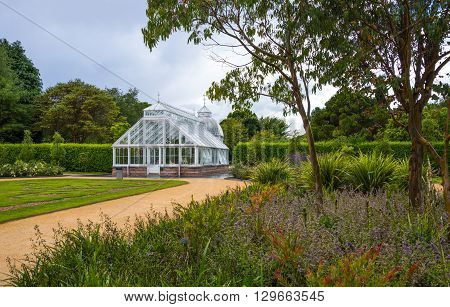 Dublin Ireland - August 2 2013: The Victoria green house in the Malahide garden