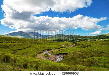 Ireland Calway county landscape of the Connemara area