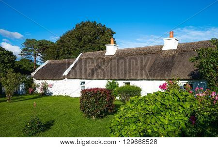Calway Ireland - August 4 2013: Connemara area traditional country house near Leenane village
