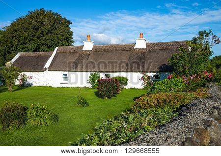 Calway Ireland - August 4 2013: Connemara area traditional country house near Leenane village