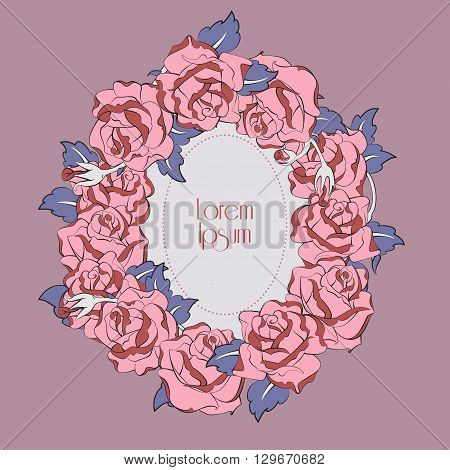 roses wedding card theme purple haze and ink
