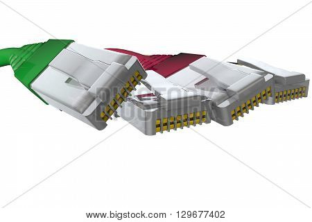 3D model computer connector (RJ10, RJ11, RJ12, RJ45)