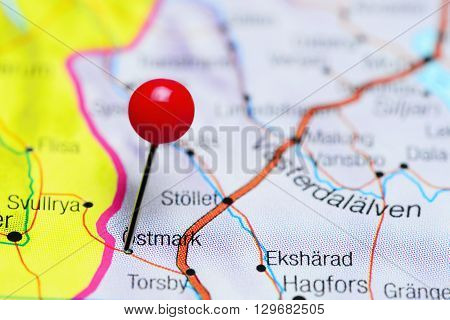 Ostmark pinned on a map of Sweden