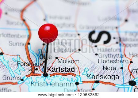 Karlstad pinned on a map of Sweden