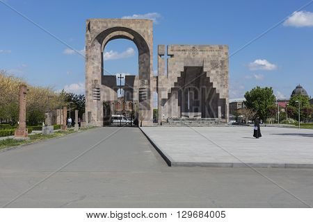 Echmiadzin, Armenia - May 02, 2016: Etchmiadzin Monastery Complex