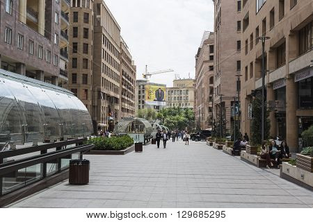 Yerevan, Armenia-may 02:north Avenue In Yerevan On May 02, 2016. It`s Pedestrian Street In Yerevan.