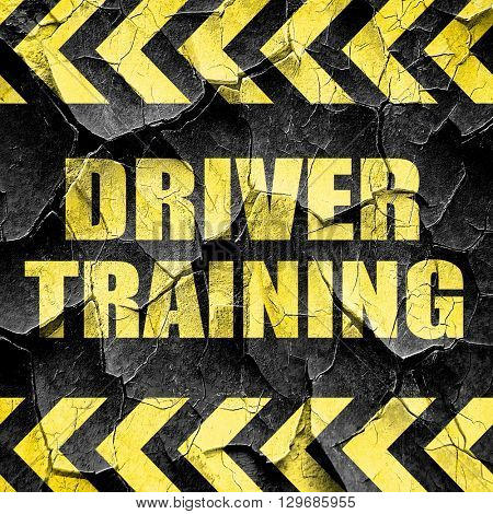 driver training, black and yellow rough hazard stripes