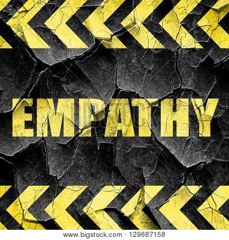 empathy, black and yellow rough hazard stripes